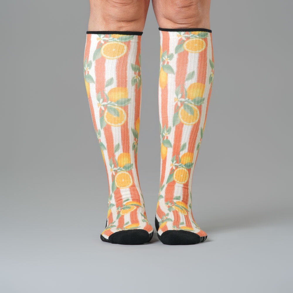 Lemon Stripes Compression Socks