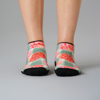Peony Blooms Ankle Compression Socks