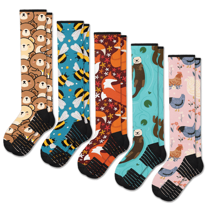 Fan Favorites Compression Socks 5-Pack Bundle